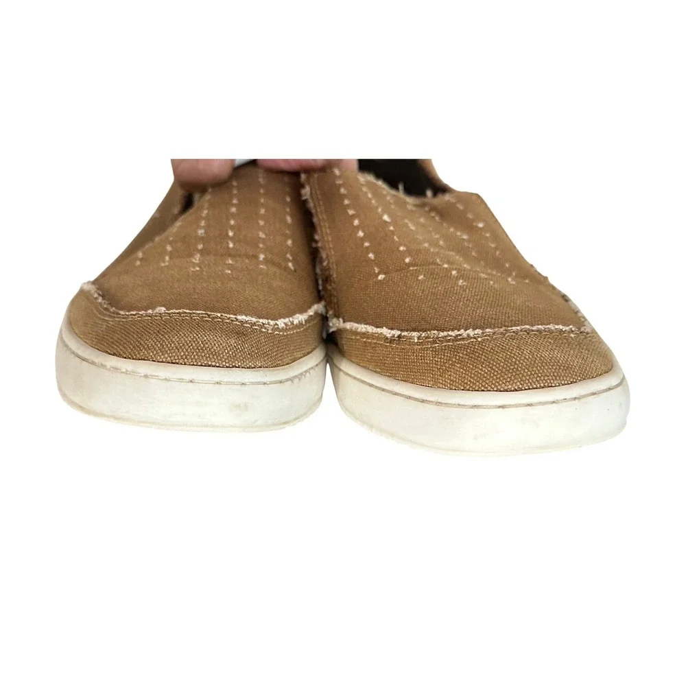 Roan by Bed‎ Stu Kayson Mens 11 Tan Brown Canvas Slip On Sneakers Loafers